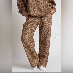 Comfrt Minimalist Straight Leg Sweats. Limited Edition Brown Leopard 2XL
